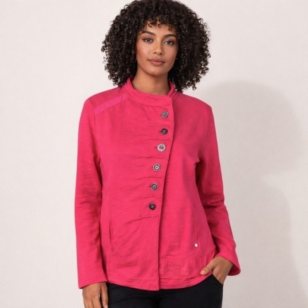 Neon Buddha Barbie Pink Button Front Jacket Women’s Medium Cotton Blend